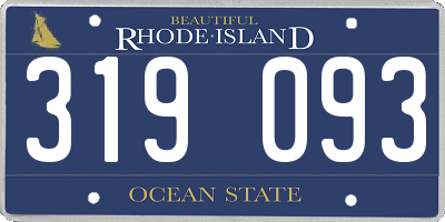 RI license plate 319093