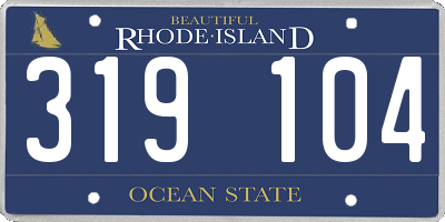 RI license plate 319104