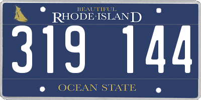 RI license plate 319144