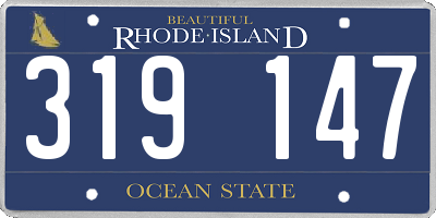 RI license plate 319147
