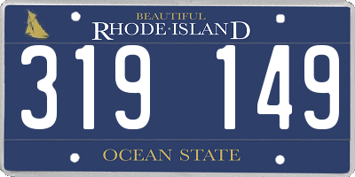 RI license plate 319149