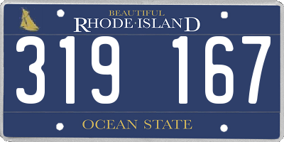 RI license plate 319167