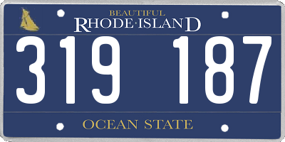 RI license plate 319187
