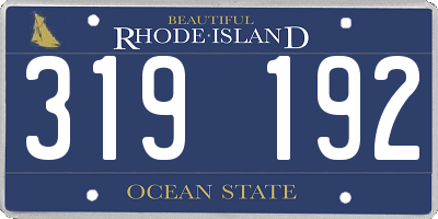 RI license plate 319192