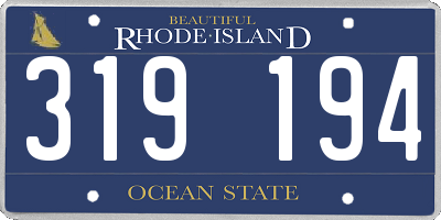 RI license plate 319194
