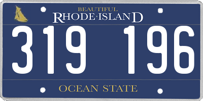 RI license plate 319196