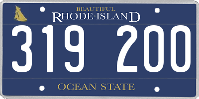 RI license plate 319200