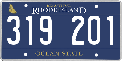 RI license plate 319201