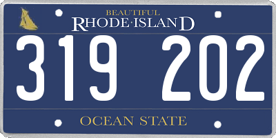 RI license plate 319202