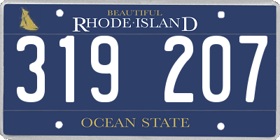 RI license plate 319207
