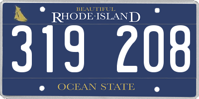 RI license plate 319208