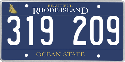 RI license plate 319209