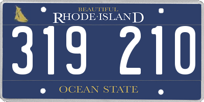 RI license plate 319210