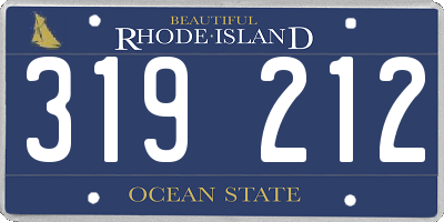 RI license plate 319212