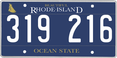 RI license plate 319216