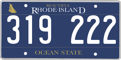 RI license plate 319222