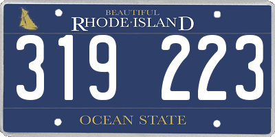RI license plate 319223