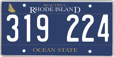 RI license plate 319224