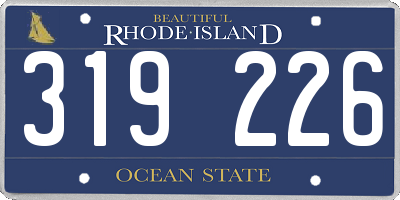 RI license plate 319226