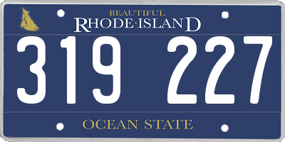 RI license plate 319227