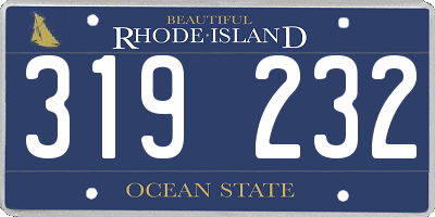 RI license plate 319232