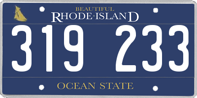 RI license plate 319233