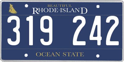 RI license plate 319242