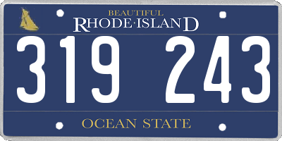 RI license plate 319243