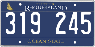 RI license plate 319245