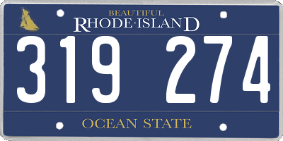 RI license plate 319274