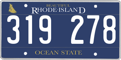 RI license plate 319278