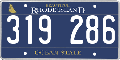RI license plate 319286