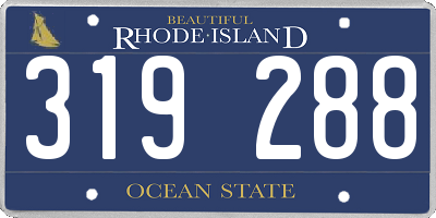 RI license plate 319288