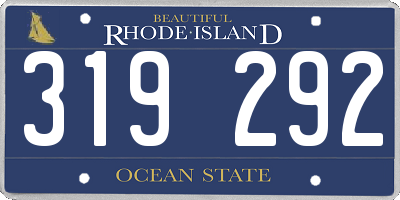 RI license plate 319292