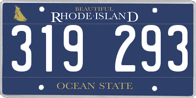 RI license plate 319293
