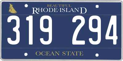 RI license plate 319294