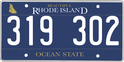 RI license plate 319302