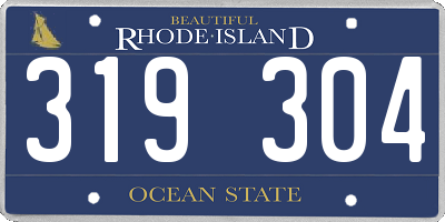 RI license plate 319304