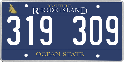 RI license plate 319309