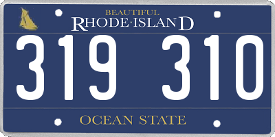 RI license plate 319310