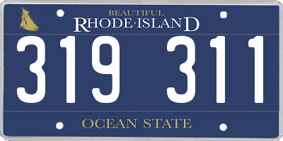RI license plate 319311