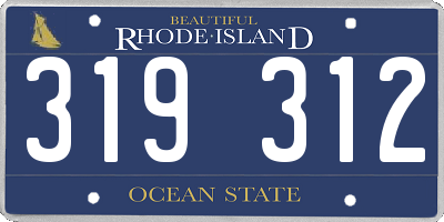 RI license plate 319312