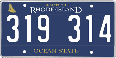 RI license plate 319314