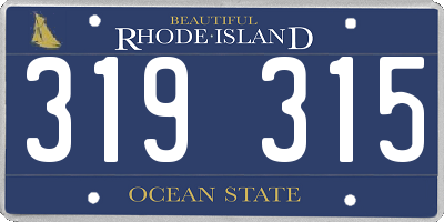 RI license plate 319315
