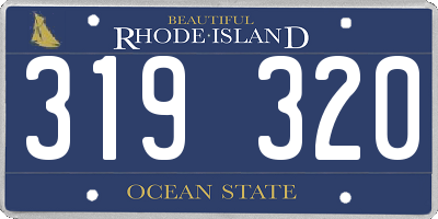 RI license plate 319320