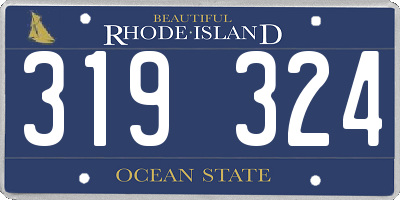 RI license plate 319324