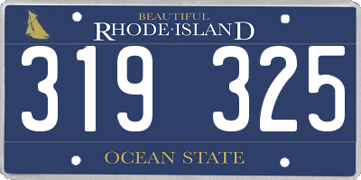 RI license plate 319325