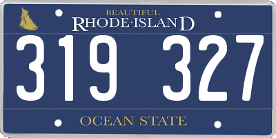 RI license plate 319327