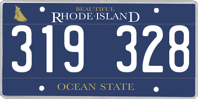 RI license plate 319328