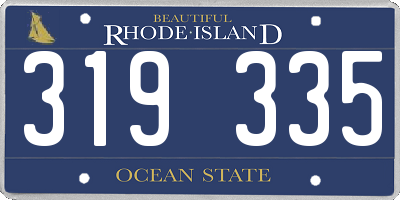 RI license plate 319335